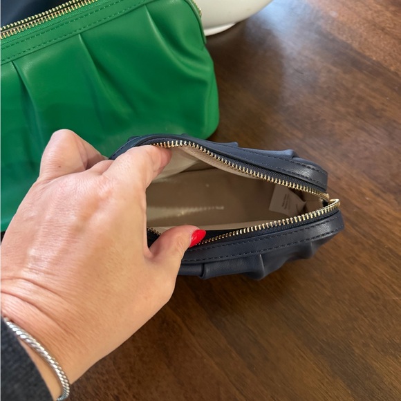 Mark & Graham navy tote with colorful scarf and 2 pouches NWT. - Picture 2 of 5